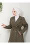 WOMEN'S LINED PLUS SIZE Transitional BUTTON-UP BELTED DETAIL NEW SEASON TRENCH DENIM JACKET - 3