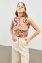 Women's Coffee Cream Zero Sleeve Blouse - 4