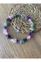 Amethyst Quartz Aventurine Natural Cracked Stone Silver Detailed Bracelet - 3