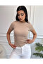 Women's Cream Crew Neck Epaulet Ribbed Knitted Blouse - 4