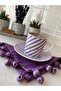 Purple Pompom Cocktail Coaster Presentation Napkin Set of 2 - 2