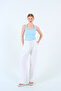 Women's Blue Medium Reverse Stitched Cotton Basic Undershirt - 7