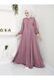 Summer Mevlana Style Flared Abaya/Coat with Patterned Sleeves and Waist