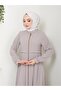 Summer Mevlana Model Flared Abaya/Coat with Patterned Sleeves and Waist - 5
