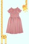 Dusty Rose Girls Short Sleeve Elastic Waist Woven Dress Tkdss24El00016 - 8
