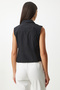 Women's Black Drawstring Detail Sleeveless Shirt Ul00030 - 5