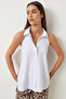 Women's White Back-Tie Poplin Shirt Ul00029 - 3