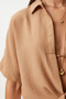 Women's Biscuit Lacing Detail Linen Blouse Mx00151 - 5
