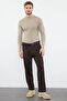 Kahverengi Pileli Klasik Baggy Fit Kumaş Pantolon TMNSS24PL00024 - 3