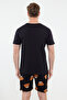 Men's Black Couple/Couple Regular Fit Teddy Bear Patterned 100% Cotton Shorts Pajama Set Tmnss24Pt00049 - 7