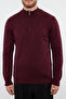 Bordo Regular Fit Pamuklu Yarım Balıkçı Fermuarlı Yaka Smart Triko Kazak TMNAW23KZ00215 - 3