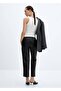 Leather look elastic waist pants - 4