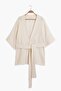 Cool and Comfortable Unisex Ecru 100% Cotton Muslin Home/Beach Wear Kimono