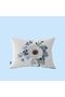 White Blue Floral Patterned 6-Piece Digital Printed Throw Pillow - Pillow Case Set - 5
