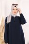 Women's Mevlana Zippered Summer Full Length Ferace Hijab Clothing New Season Navy Color Ferace - 5