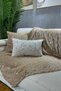 Milk Coffee Plush Silver Foil Printed Sofa Cover and Shawl - 2