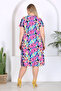 Women's Purple Floral Watercolor Pattern Basic Stretchy Viscose Dress - 6