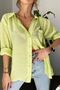 Women's Oversize Off Shoulder Loose Fit Neon Green Shirt - 4