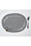 Decorative Wavy Jute Woven Placemat Oval Tripot Gray