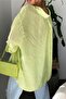Women's Oversize Off Shoulder Loose Fit Neon Green Shirt - 6