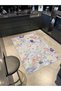 Pastel Dyed Framed Floral Geometric Woven Base Washable Carpet Miravip8336 - 2