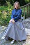 Gray-Green Balloon Sleeve Skirt - 5