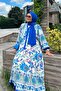 Katleya Pattern Dress - Blue - 3