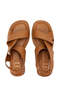 Women's Genuine Leather Tan Heeled Sandals - 4