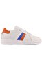 - White, Orange, Blue Leather Lace-Up Men's Casual Shoes 101-7053-He1065 - 3