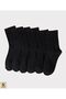 5 Pairs Unisex Plain Black Tennis Socks College Socks Women Men Socks - 3