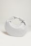 Moon White Knitted Patterned Women's Handbag with Knot Detail - 3