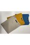 100% Cotton Single Jersey 3-Piece Petrol Blue, Mustard, Stone Color Triple Crew Neck T-Shirt - 2