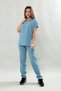 Basic Comfort Blue Women's Surgical Suit Lycra Scrubs Doctor Nurse Medical Uniform - 2