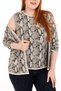 Special Design Twinset Cardigan and Undershirt Set with Snake Jacquard Detail - 4