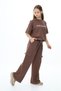 Girls' 100% Cotton Oversize Cargo Pocket Half Sleeve Top and Bottom Tracksuit Set