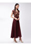 Floral Mesh Insert A-Line Maxi Dress - 2