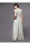 Embellished Waist Ruffle Sleeves A-Line Maxi Dress - 3