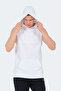 Vasilisa Men's White T-Shirt with Kangaroo Pocket Without Sleeves - 3