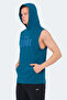 Vasilisa Men's Sleeveless Kangaroo Pocket Petrol T-Shirt - 3