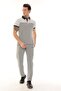 Men's Gray Melange Polo Collar T-shirt Set