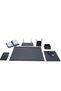 8-Piece Gray Anthracite Desk Set - Chrome with Piece Cover and Pen - 4