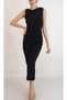 WOMEN'S BLACK PENCIL DRESS WITH KNOT COLLAR DETAIL YY101153 - 3