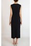 WOMEN'S BLACK PENCIL DRESS WITH KNOT COLLAR DETAIL YY101153 - 7