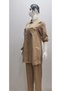/ Cc Ayrobin Linen Fabric Chest Pocket Buttoned Shirt Collar Bottom Top Tunic Set - 3