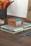 3Line Kiraz 4 Piece Office Set - Pen Holder - Business Card Holder - Cube Note Paper Box |   Cherry - 5