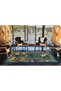 Blue Geoemtric and Botanical Animal Pattern Decorative Washable Carpet Miravip8278 - 3