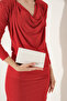 Women's White Leather Mini Box Shoulder Evening Dress Bag - 3