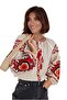 Women's Green Geometric Ethnic Embroidery Embroidered Cotton Vintage Blouse - 4