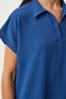 Women's Navy Blue Polo Neck Summer Loose Linen Ayrobin Dress To00138 - 4