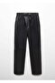 Leather look elastic waist pants - 3